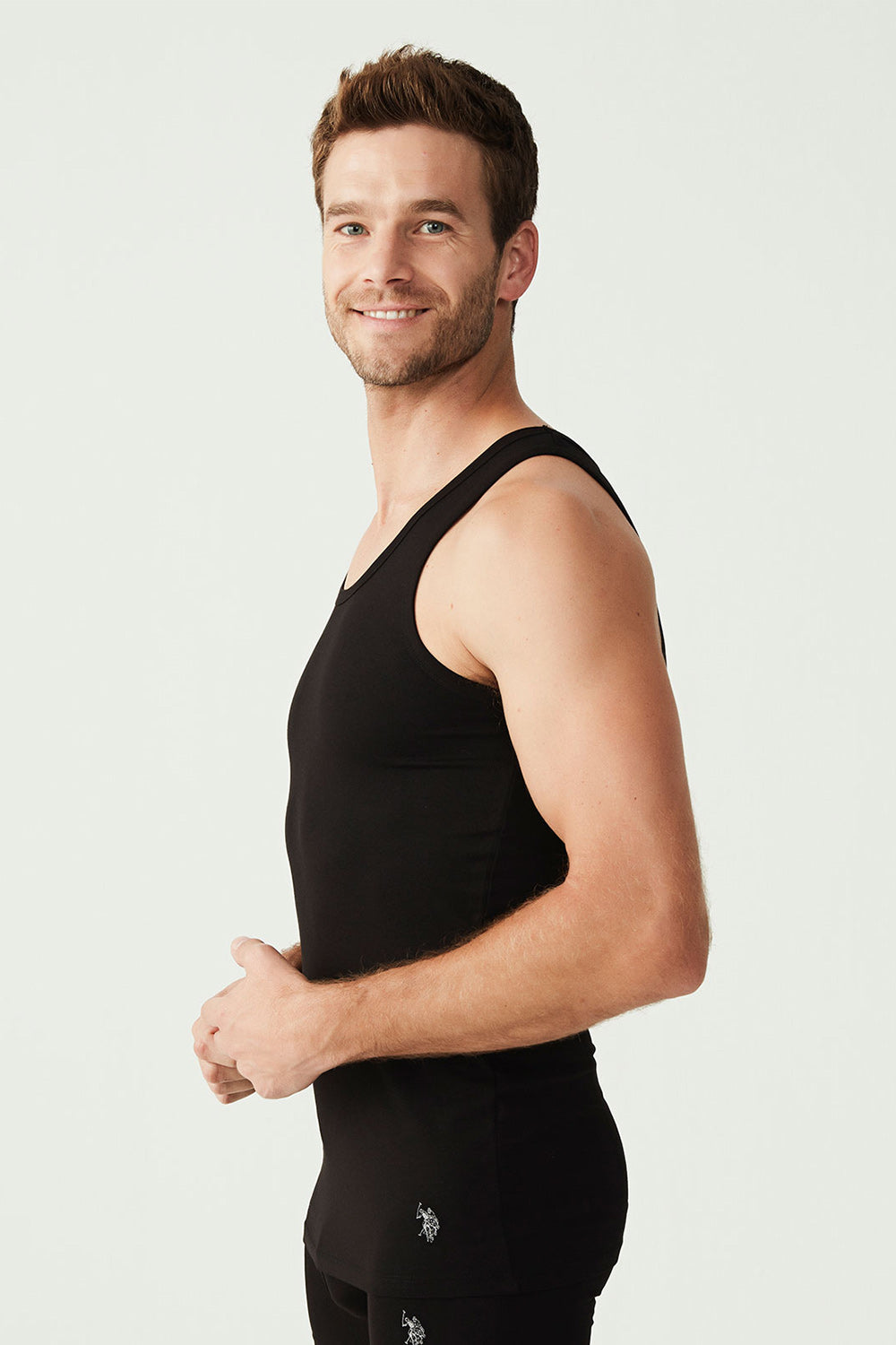 Мужская майка на широких бретелях 80189 black (2 шт.)