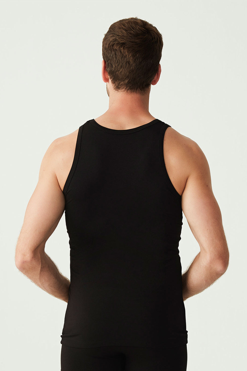 Мужская майка на широких бретелях 80189 black (2 шт.)