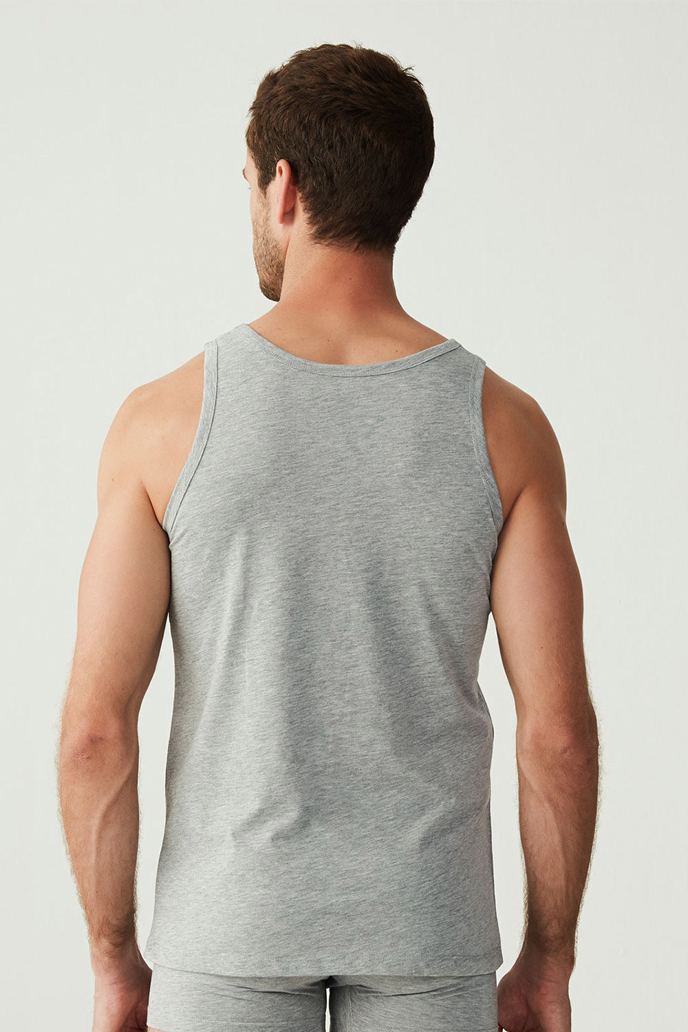 Мужская майка на широких бретелях 80189 gray melange (2 шт.)