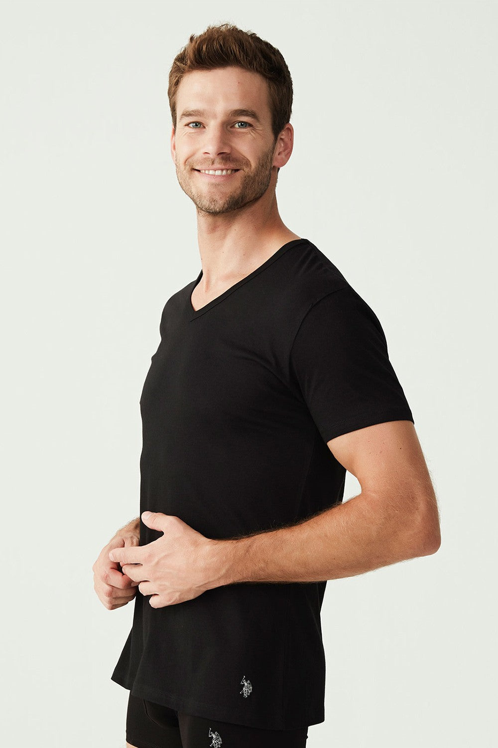 Мужская футболка из хлопка 80199 black (2 шт.)