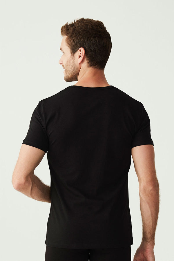 Мужская футболка из хлопка 80199 black (2 шт.)