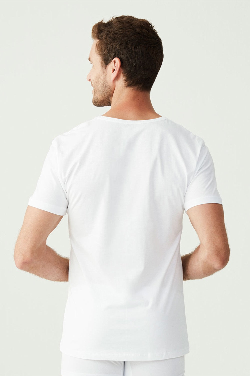 Мужская футболка из хлопка 80199 white (2 шт.)