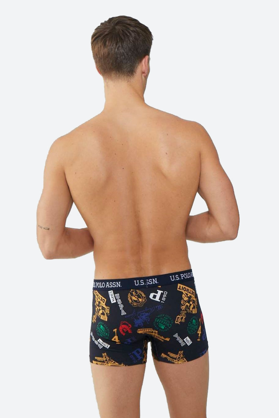 Мужские трусы шорты 80476 printed/navy (2 шт.)