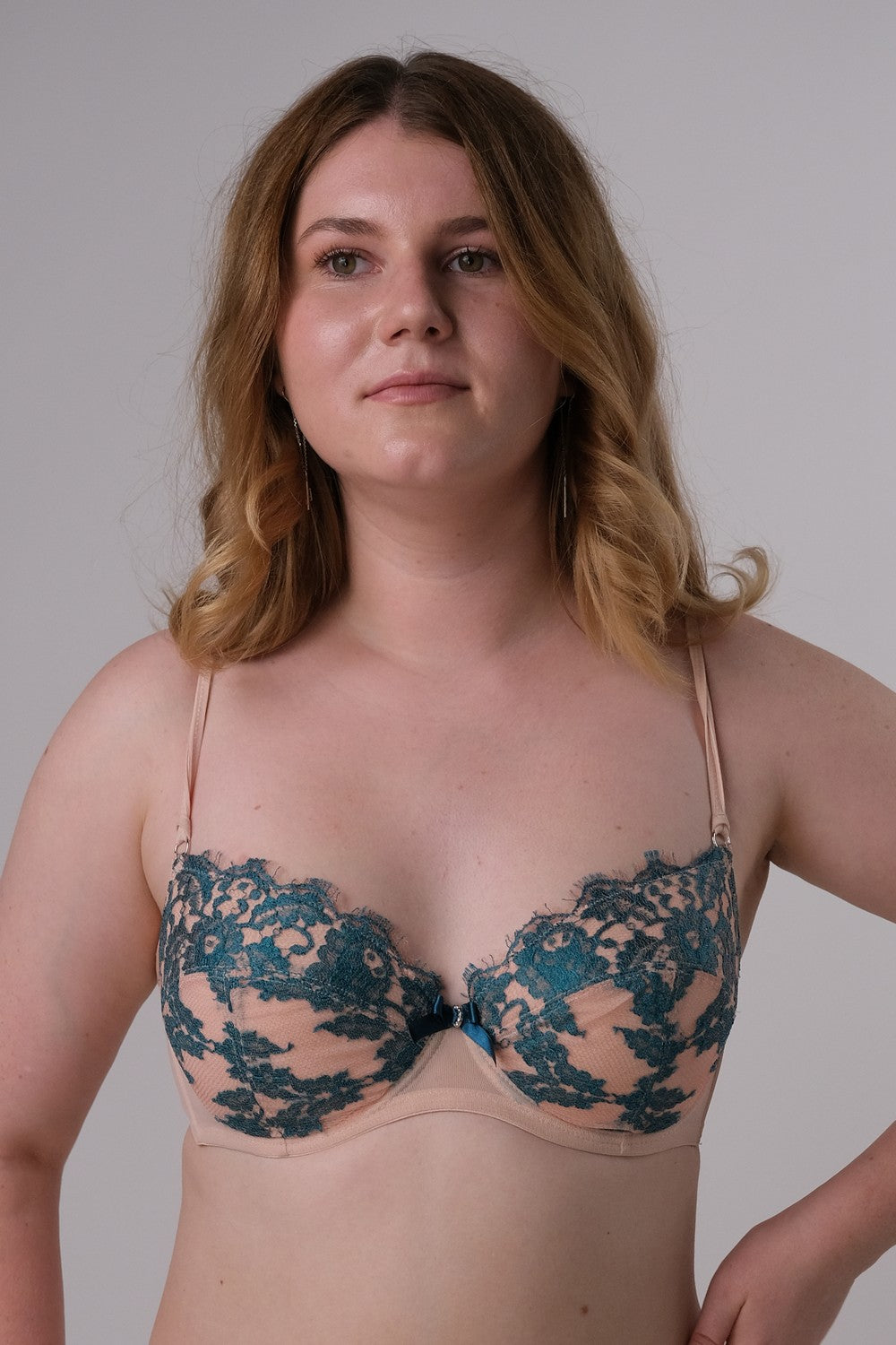 Кружевной бюстгальтер с уплотненными чашками RG14 MOS peacock