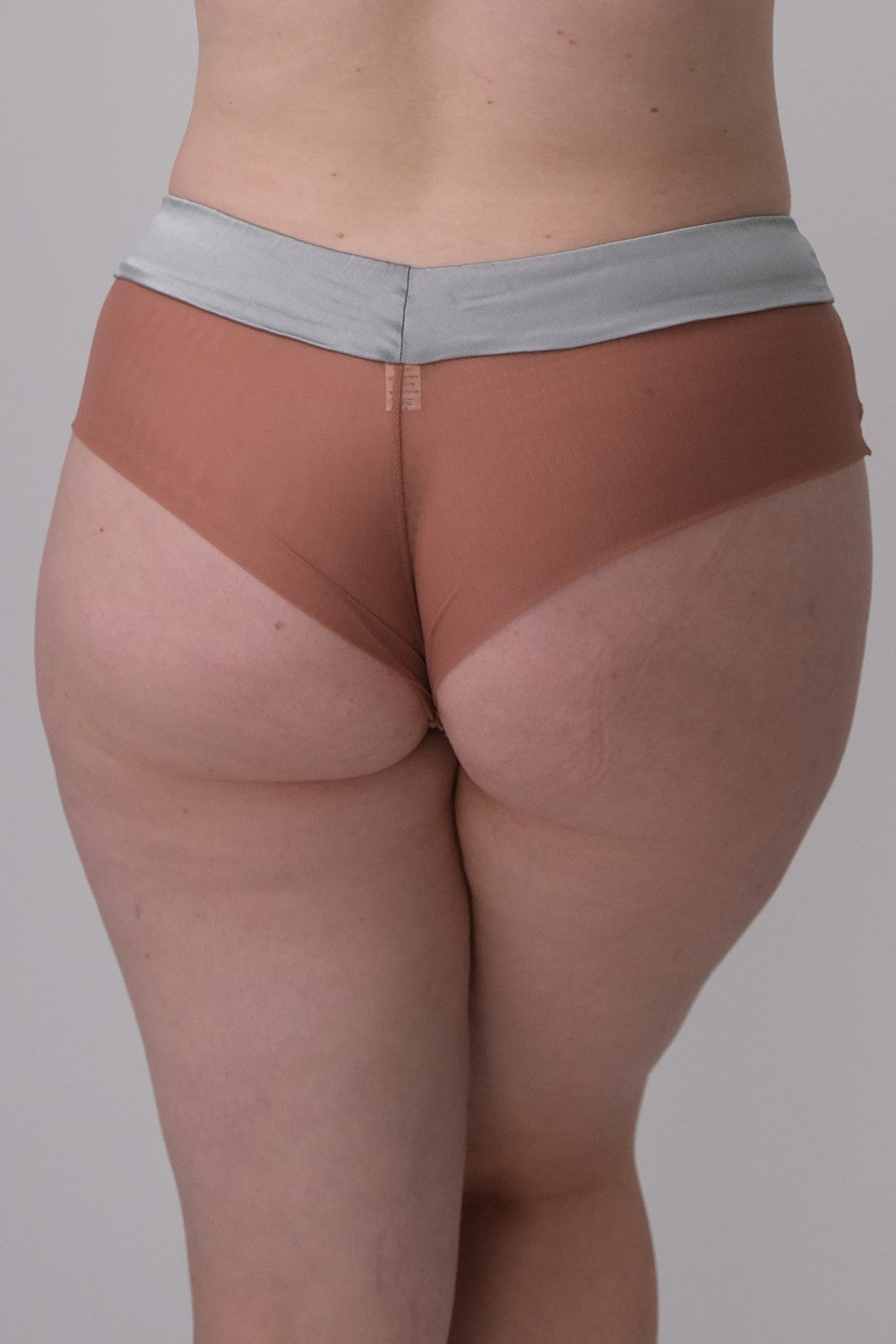 Трусики бразилиана с кружевом SH12 NOS gray/bronze