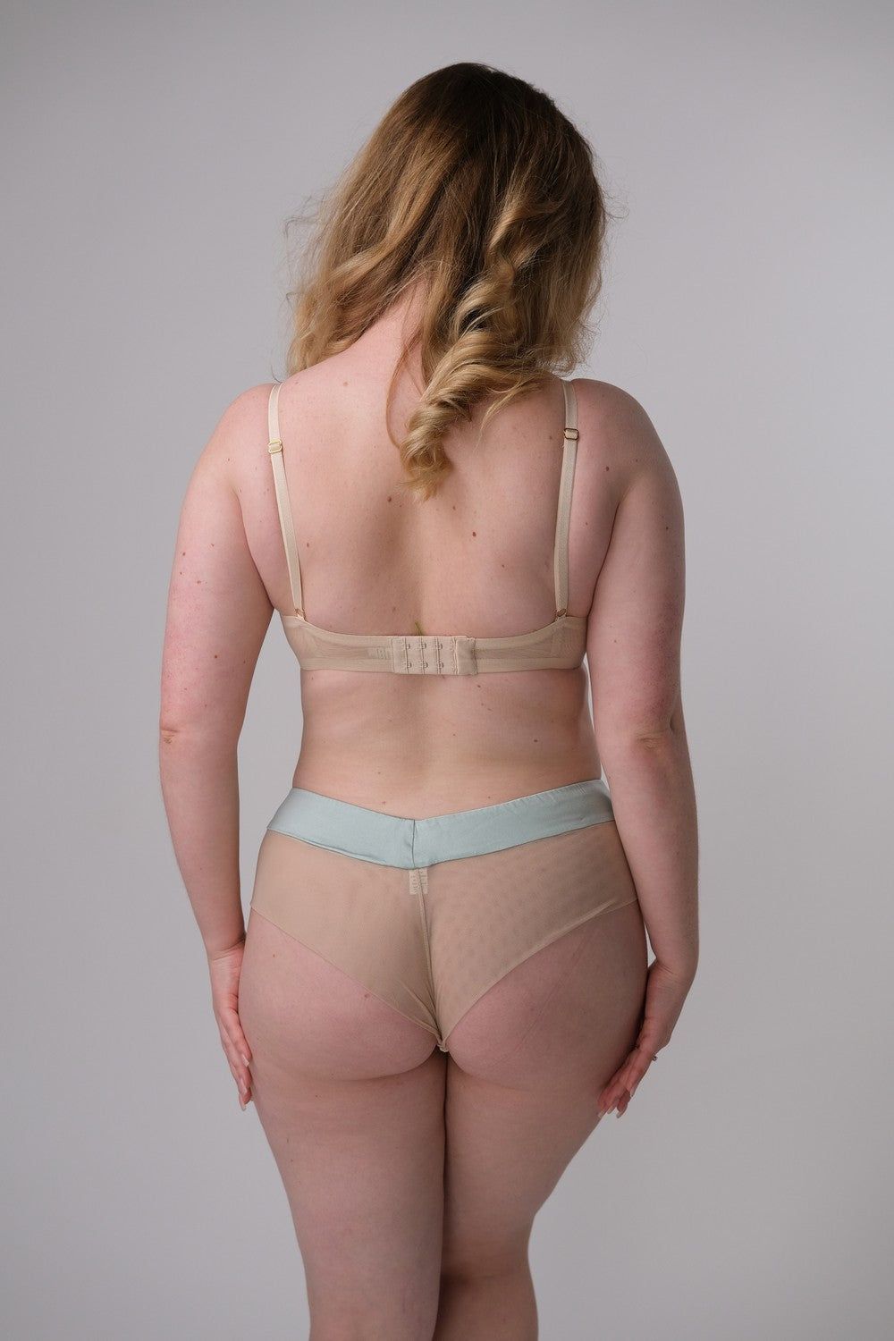 Трусики бразилиана с кружевом SH12 NOS green/beige