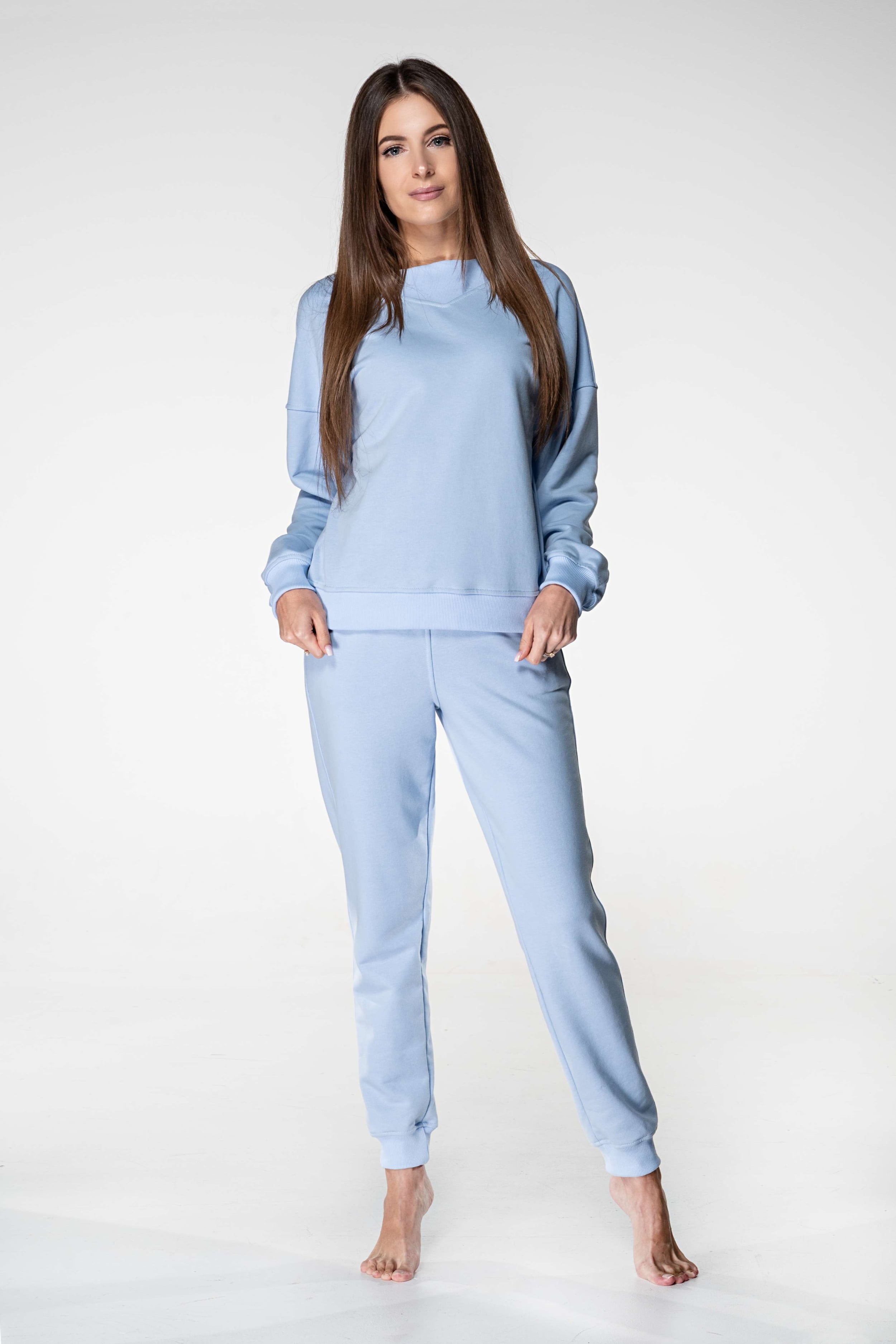 Хлопковый комплект с брюками 1118 light blue