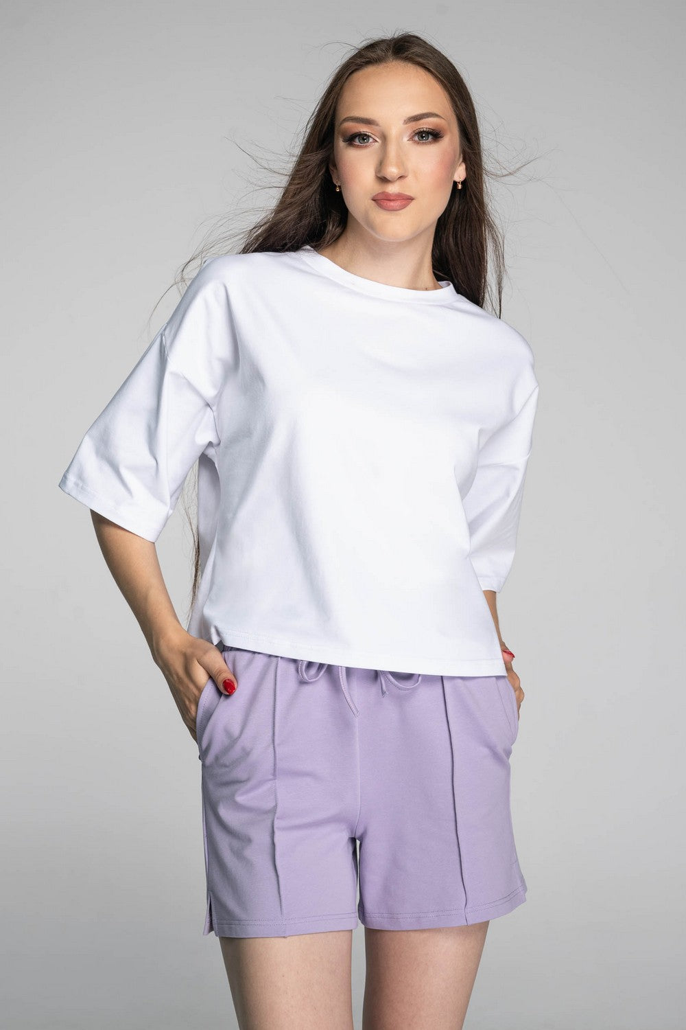 Домашние шорты из хлопка 1211 lilac