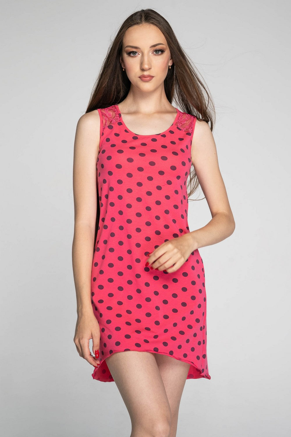 Ночная сорочка в горошек 1213 pink