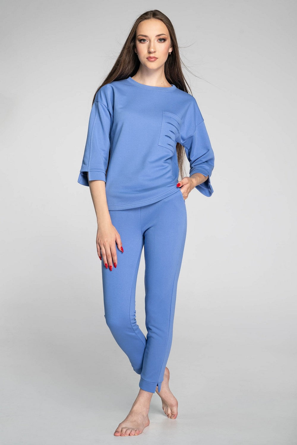 Хлопковый комплект с брюками 1215 lavender