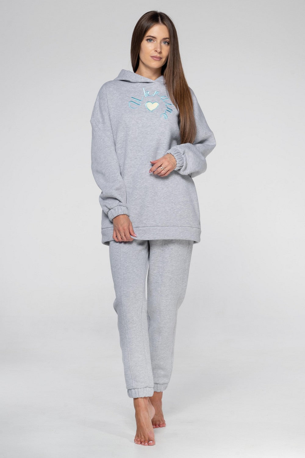 Домашний комплект с капюшоном 1311 gray melange